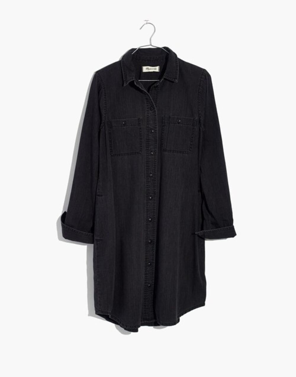 Madewell | 100% Cotton Black Denim Shirt Dress | Size Small